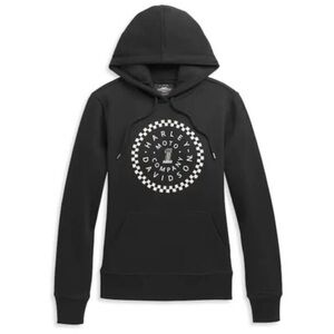 Harley-Davidson Women’s Hoodie – Black Circle Logo, Size L, Like-New